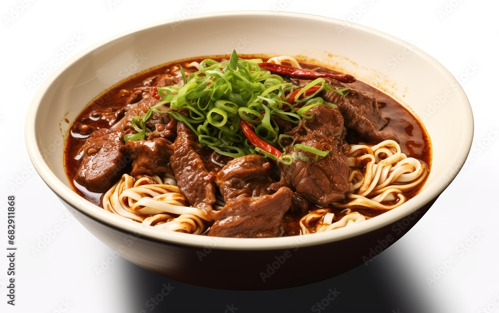 Close up View of Delicious Chinese Beef Noodle Soup in a Traditional Chinese Bowl Close up View of Delicious Chinese Beef Noodle Soup in a Traditional Chinese Bowl
