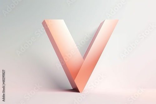 letter v, minimalist style, on white background photo