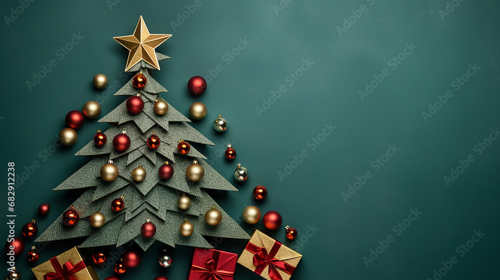 Christmas tree, gifts and holiday decorations, post card, template, background, email greetings card, Merry Christmas Christmas tree, gifts and holiday decorations, post card, template, background, email greetings card, Merry Christmas