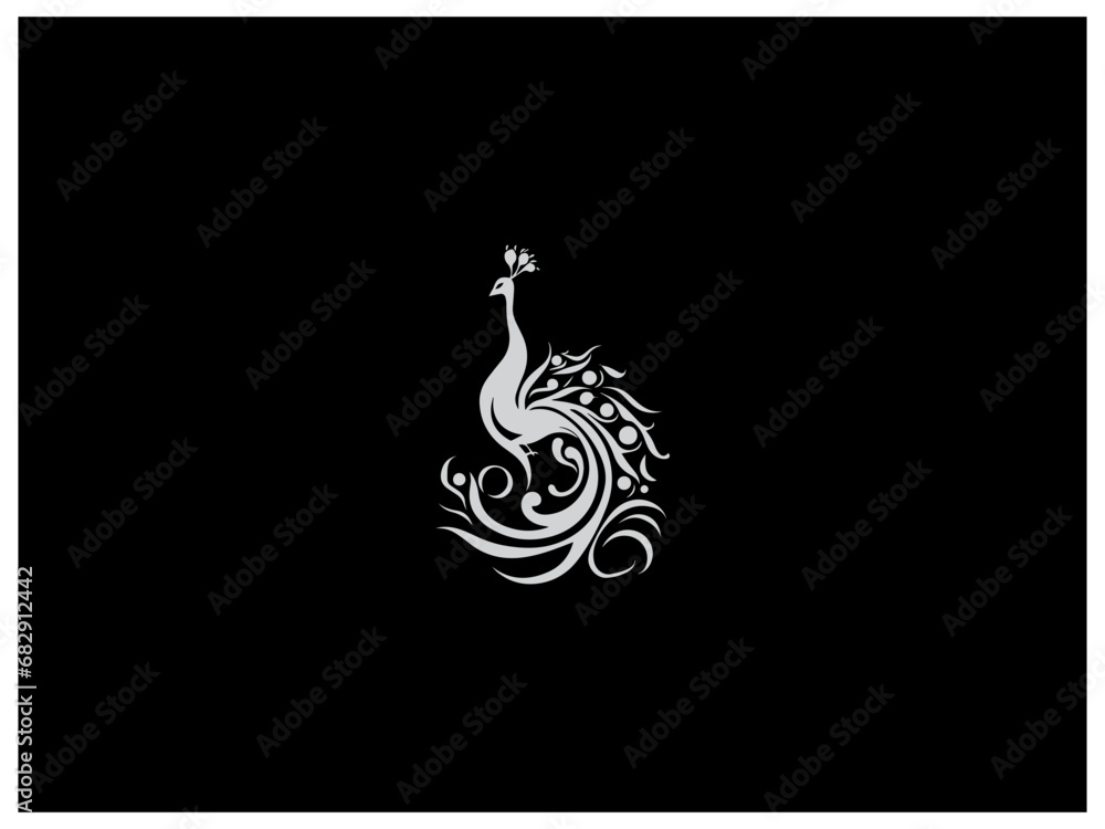 Naklejka premium Premium peacock logo design vector, vector and illustration,