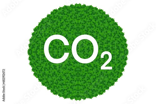 carbon dioxide and leaves and earth love concept