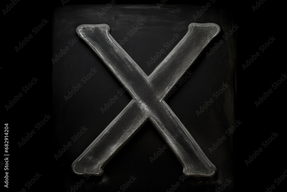 Obraz premium letter x, chalkboard style, on black background