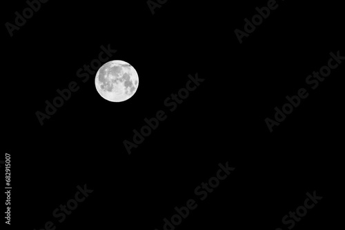White moon nature light object in the night sky