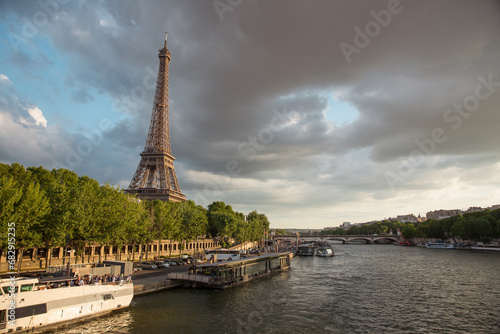 Amazing Eiffel Tower landscape in Paris France