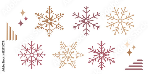 set of isolated elements for winter cards. Vector
