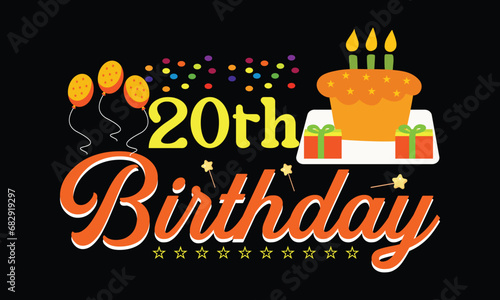 Birthday T-shirt Design Vector Template photo