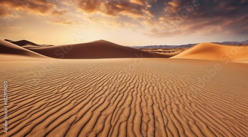 sunset in the desert  panoramic desert scene  sand in the desert  landscape in the desert