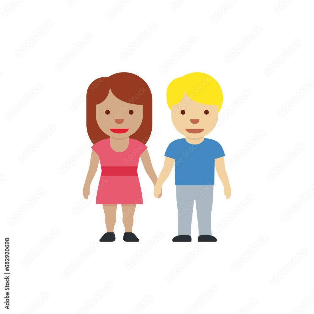 Woman and Man Holding Hands: Medium-Skin Tone, Medium-Light Skin Tone Woman and Man Holding Hands: Medium-Skin Tone, Medium-Light Skin Tone