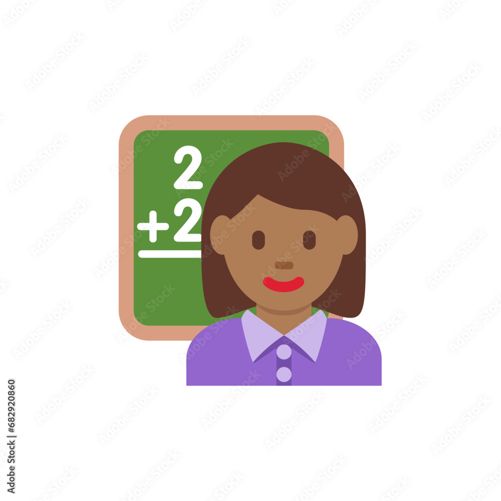 Woman Teacher: Medium-Dark Skin Tone Woman Teacher: Medium-Dark Skin Tone