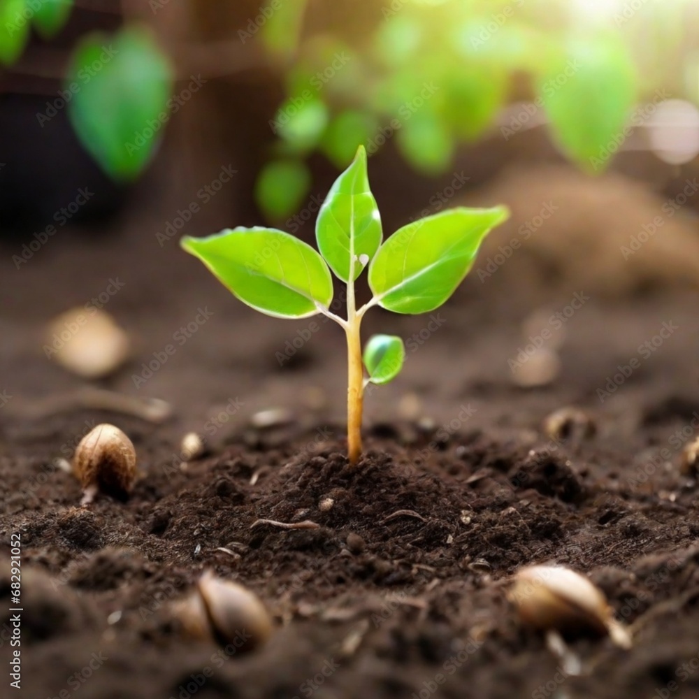 young plant in soil