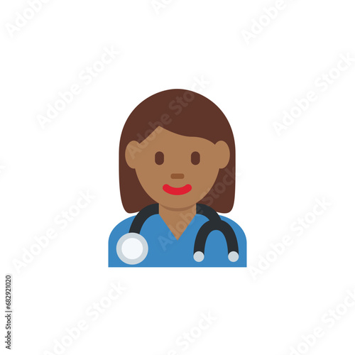 Woman Health Worker: Medium-Dark Skin Tone