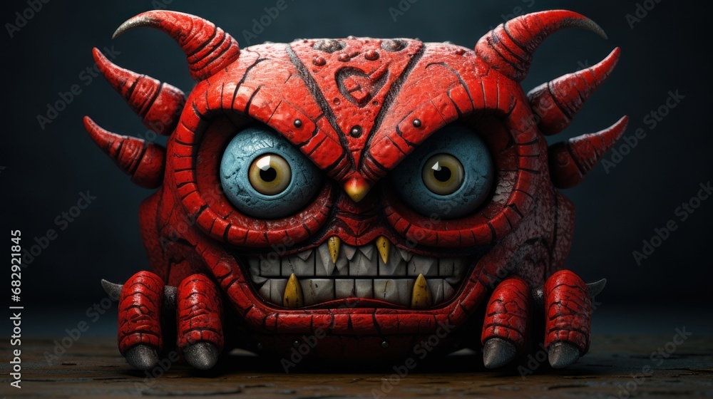 Obraz premium monster character faces background wallpaper ai generated image