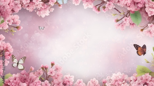 Wallpaper Mural Panorama Spring beautiful flowers template background wallpaper ai generated image Torontodigital.ca