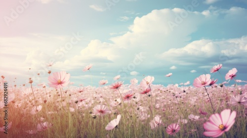 beautiful pink flowers background wallpaper ai generated image