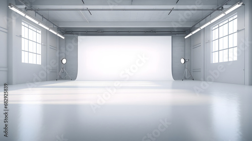White spacious Photo Studio, with two softboxes