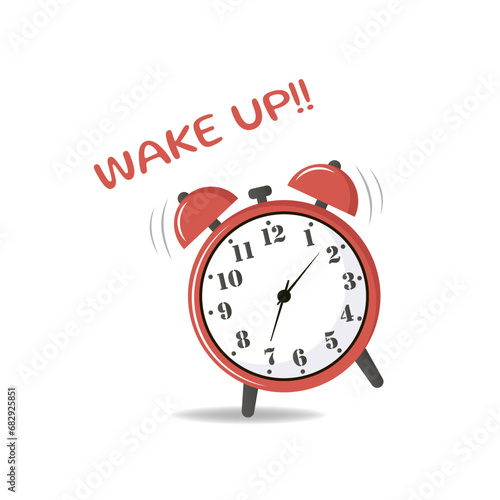 Wake up clock message. VECTOR