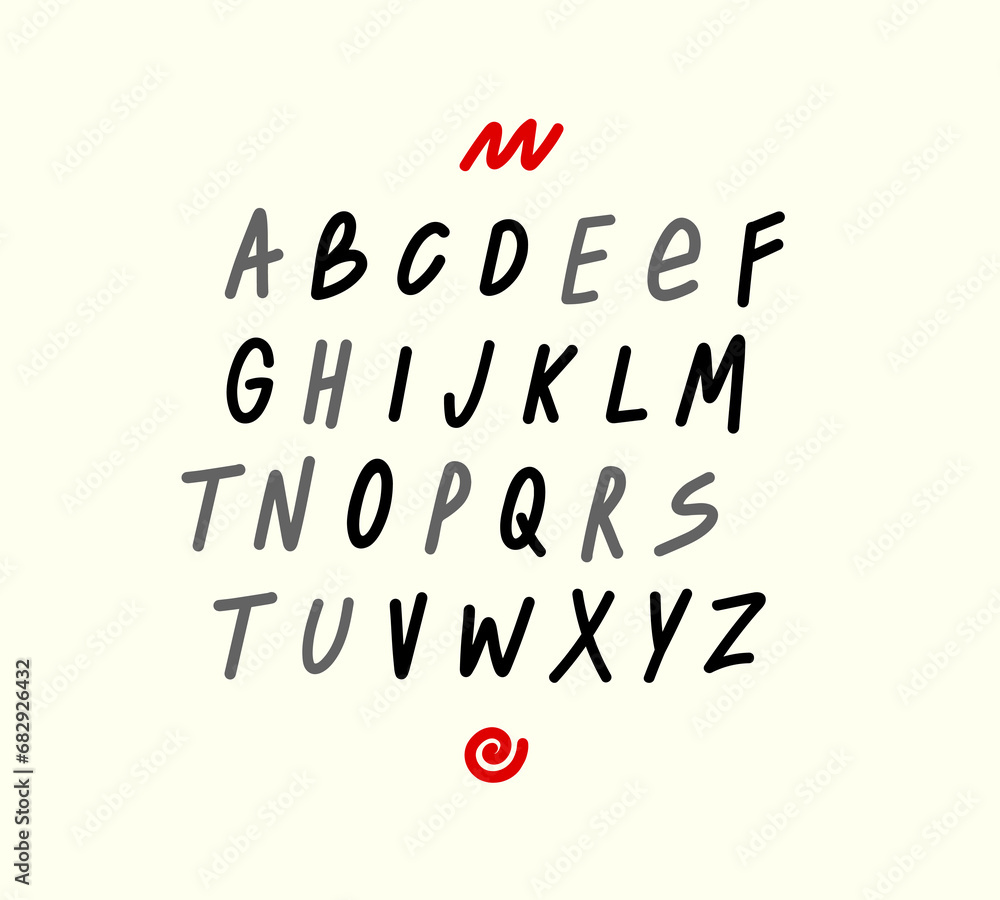 Hand draw alphabet with capital letters. Sleek unique vector font. Typography font with Brush Font Type Font lettering handwritten. Minimal technology typography Hand draw alphabet with capital letters. Sleek unique vector font. Typography font with Brush Font Type Font lettering handwritten. Minimal technology typography
