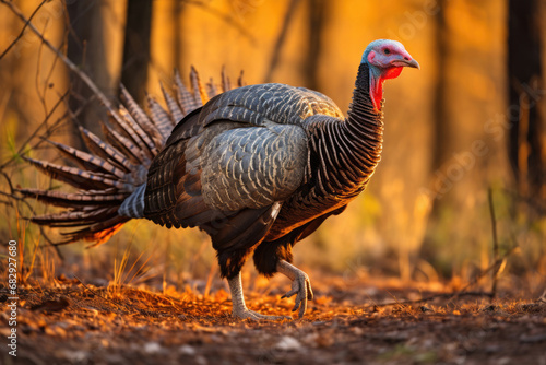 Male wild turkey in the wild