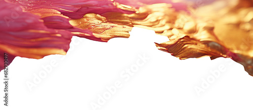 Abstract art pistachio and maroon color paint on transparent background