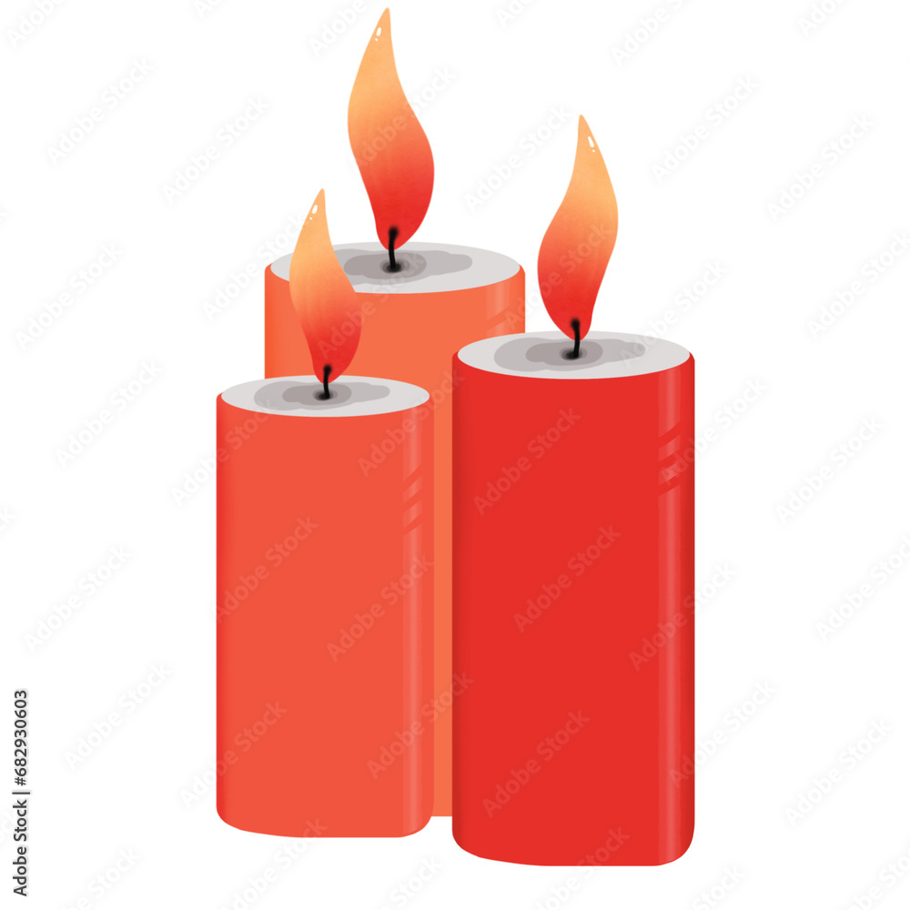 Candles with beautiful candlelight for Christmas Candles with beautiful candlelight for Christmas