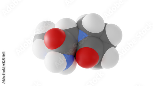 levetiracetam molecule, anticonvulsants, molecular structure, isolated 3d model van der Waals