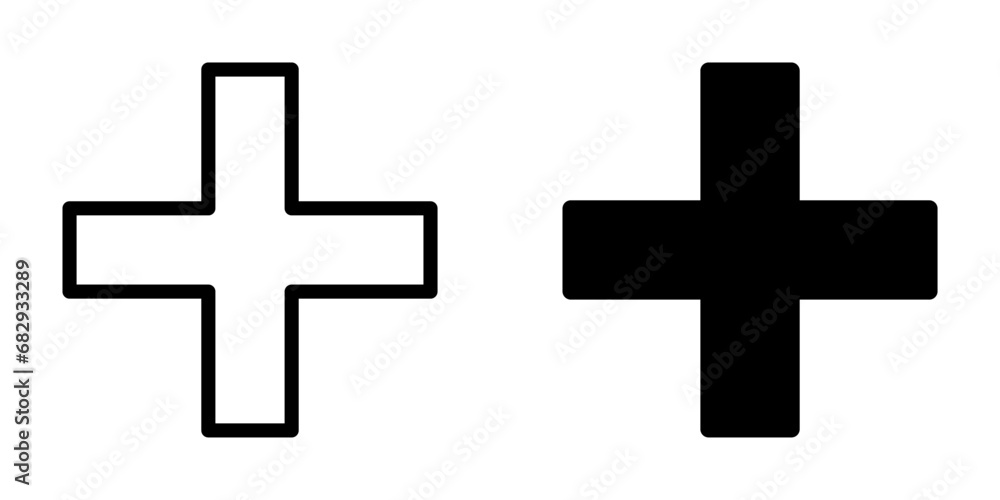 Obraz premium Plus Icon. symbol for mobile concept and web design. vector illustration