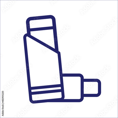 Asthma Inhaler vector icon on white.