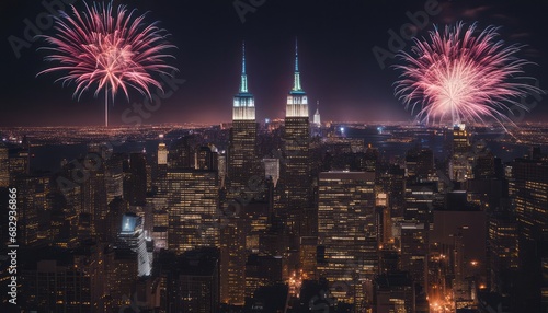 Firework in new york, america