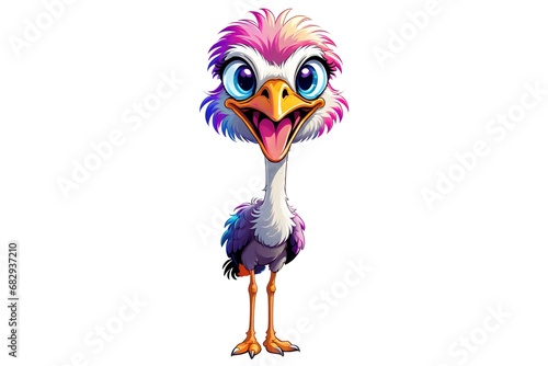 A Cartoonish Ostrich in a Playful Pose (JPG 300Dpi 10800x7200) photo