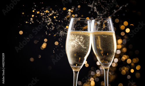 Effervescent Elegance, Champagne Bubbles in Celebration - Sparkling Toasts to Festive Revelry.