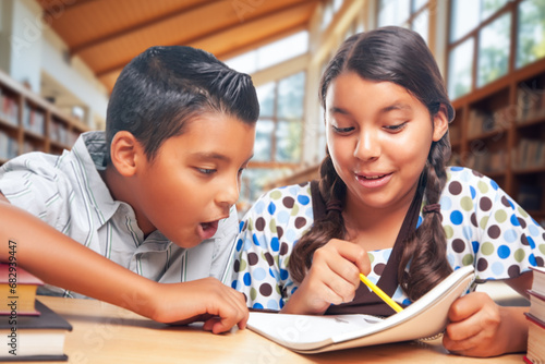 Hispanic School Kids Doing ...