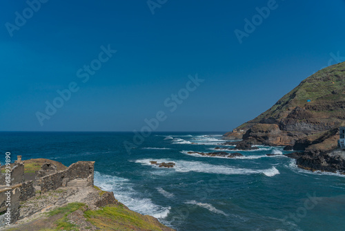 Atlantic ocean landscape at the north coast of Santo Antao Island