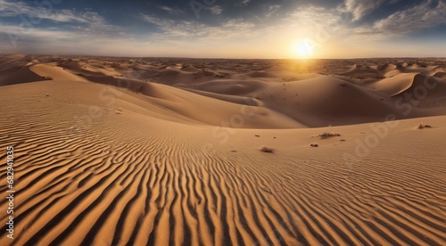 sunset in the desert  panoramic desert scene  sand in the desert  landscape in the desert