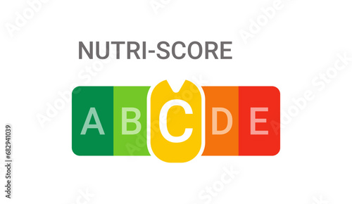 Obraz na płótnie nutri-score C - food nutrition label, symbol of healthy eating w salonie