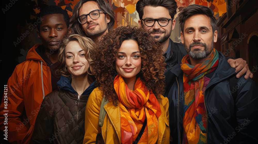 illustration image on the theme of diversity, AI generation illustration image on the theme of diversity, AI generation