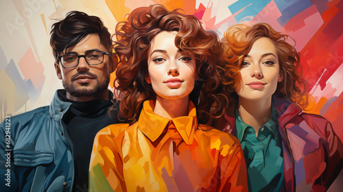 illustration image on the theme of diversity, AI generation