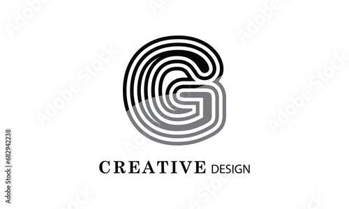 G  black creative modern simple word G brand minimal logo design.