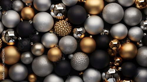golden christmas balls.Elegant Birthday Background with Sparkling Lights and Clear Bubbles.AI Generative 