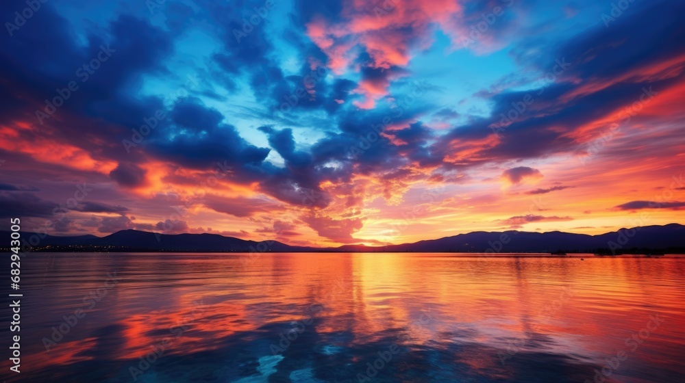 Nature's Kaleidoscope: Colorful Sky after the Sunset. Travel Backgrounds