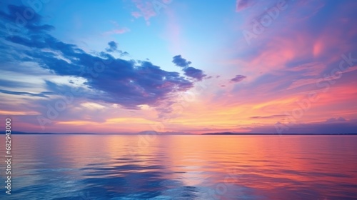 Colorful Sky after Sunset. Stunning Natural Background with Shades of Blue, Perfect for Travel and Summer-Themed Designs