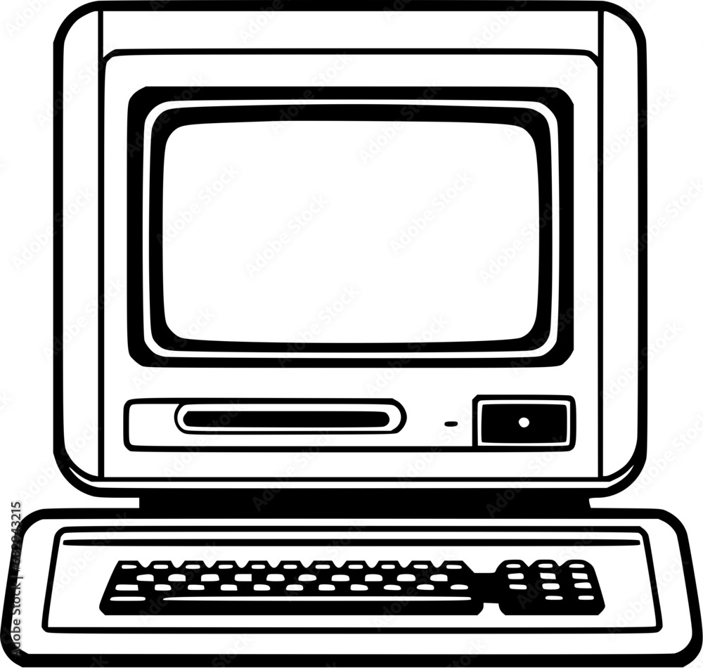 Desktop Computer Icon in Hand-drawn Style Desktop Computer Icon in Hand-drawn Style