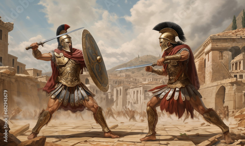 Ancient Greek Achilleas Hector Trojan War Iliad photo