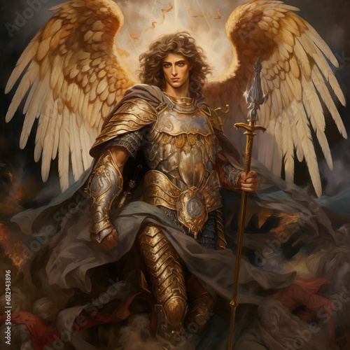 Archangel Saint Michael Warrior Angel from Bible photo