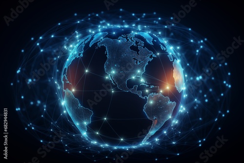global network,technology line and digital,world shere,technology background