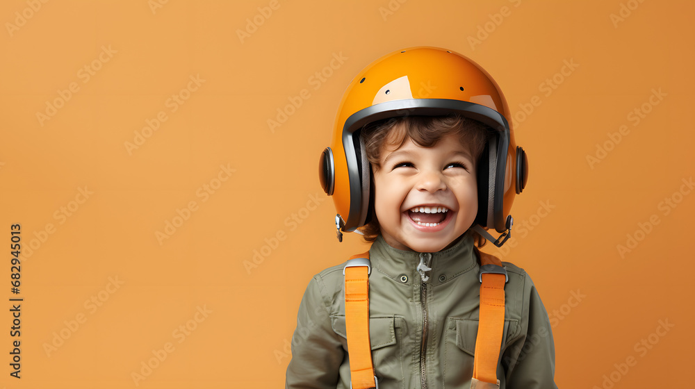 Boy wearing space helmet portarite generativ ai Boy wearing space helmet portarite generativ ai