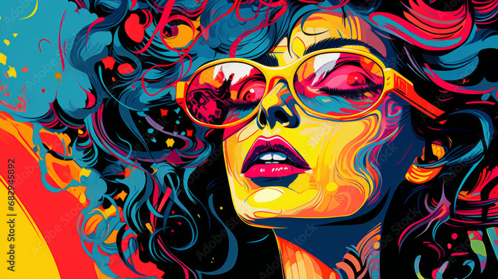 Bright neon palette, AI Generation Bright neon palette, AI Generation
