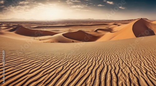 sunset in the desert  panoramic desert scene  sand in the desert  landscape in the desert