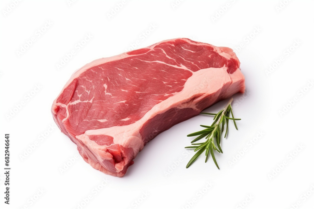 Beef loin, boneless piece, isolated on white.
