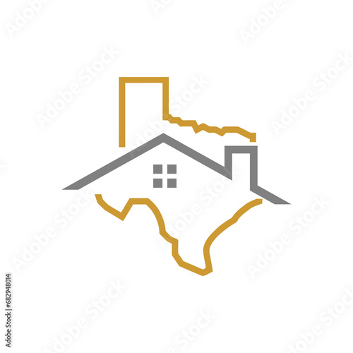vector house logo design in texas