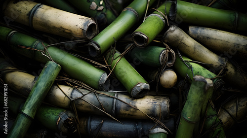 green bamboo background generativ ai